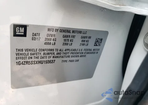 2017 Buick Lacrosse Premium from USA, damaged, VIN 1G4ZR5SSXHU193637